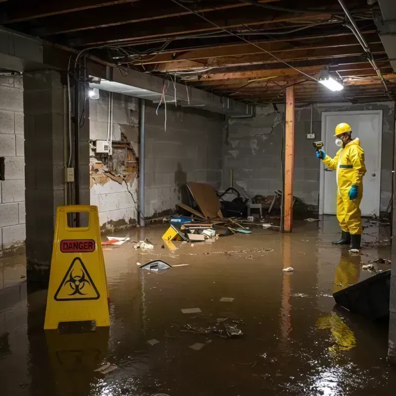 Flooded Basement Electrical Hazard in Plattsburg, MO Property